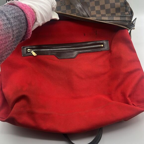 LOUIS VUITTON VINTAGE CHELSEA DAMIER EBENE HANDBAG PURSE TOTE - Picture 16 of 16